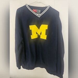 Vintage UNIV OF MICH Blue and Yellow Men's Windbreaker. Great Condition.